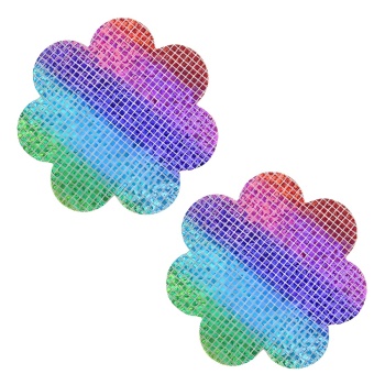 fifty pair flower shaped multicolor laser disposable nipple pad(length:7.5 cm)
