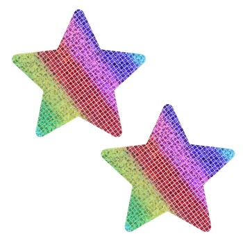 fifty pair sexy pentagram multicolor laser disposable nipple pad(length:8.2 cm)