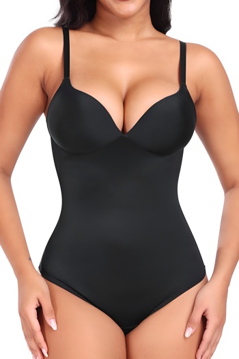 sexy plus size slight stretch seamless gathered bodysuit shapewear