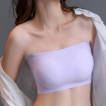 sexy slight stretch tube design solid color traceless padded bras