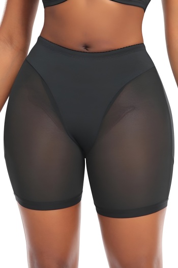 sexy plus size stretch see through mesh stitching hip lift shorts shapewear