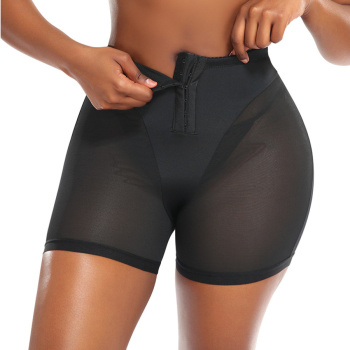 sexy plus size stretch mesh stitching hook buckle hip lift shorts shapewear