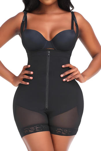 sexy plus size stretch lace stitching hip lift tummy control shapewear(no bra)