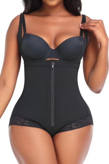 sexy plus size stretch lace stitching tummy control shapewear(no bra)