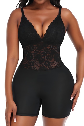 sexy plus size stretch see through lace stitching with pads hip lift shapewear