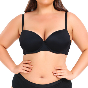 sexy plus size slight stretch padded underwire gathered adjustable straps bra