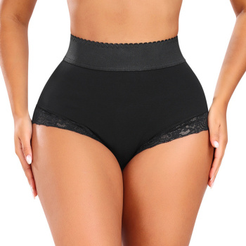 sexy plus size stretch lace stitching tummy control hip lift shapewear shorts