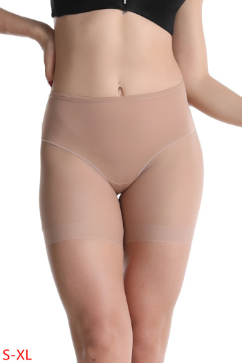 sexy slight stretch stitching mesh high-waist tightening shaping shorts