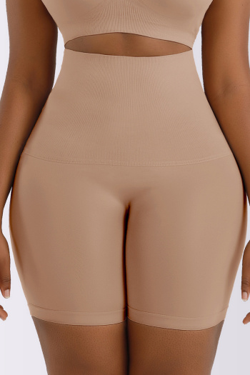 sexy plus size slight stretch solid color abdomen shorts