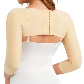 stylish plus size high stretch 3-row hook buckle slimming sleeves (only sleeves)