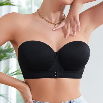 sexy slight stretch push-up bra (with underwire & transparent shoulder straps)