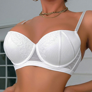 sexy slight stretch 3 colors lace stitching padded underwire bra