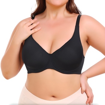 sexy plus size slight stretch gathered backless adjustable straps bra