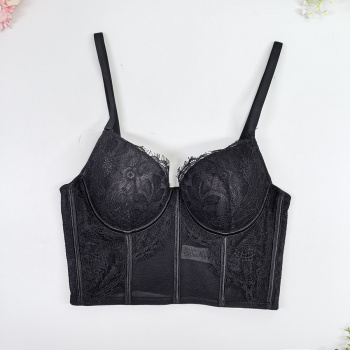 new slight stretch mesh & lace see-through padded underwire boning bralettes