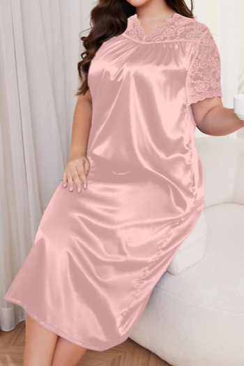 Plus size non-stretch stitching lace 10 colors sleepwear(size run small)