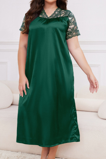 Plus size non-stretch stitching lace 10 colors sleepwear(size run small)