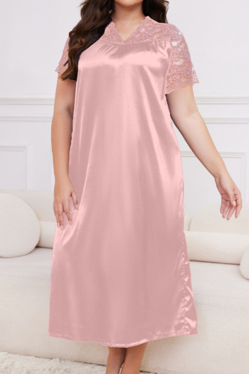 Plus size non-stretch stitching lace 10 colors sleepwear(size run small)