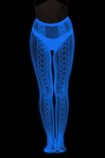 sexy high stretch noctilucous bow pattern fishnet tights