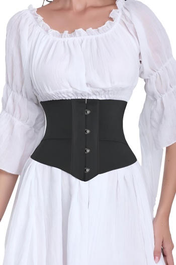 stylish plus size slight stretch single-row hook boned control belly corset
