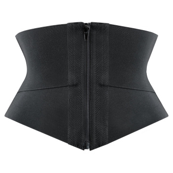 stylish plus size slight stretch zip-up hook boned control tummy corset