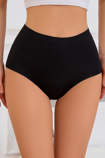 sexy slight stretch 3 colors traceless solid color high-waist panties