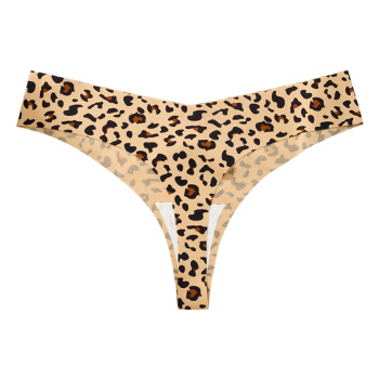 sexy slight stretch leopard print thin breathable low waist no trace thongs