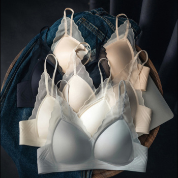 sexy slight stretch mesh trim 4 colors padded bras(asia size)