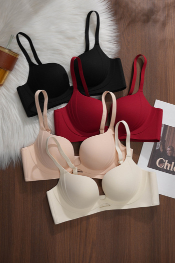 sexy slight stretch solid color gather padded bras(asia size)