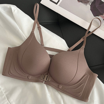 sexy slight stretch 5 colors front buckle traceless padded bras(asia size)