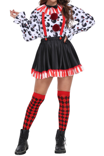 sexy non-stretch clown two-piece set costumes(with hat,no stockings)