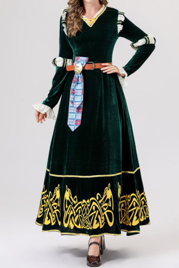 plus size non-stretch velvet with belt palace costumes