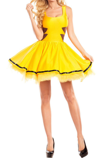sexy slight stretch mini dress animation costumes(with hair hoop)