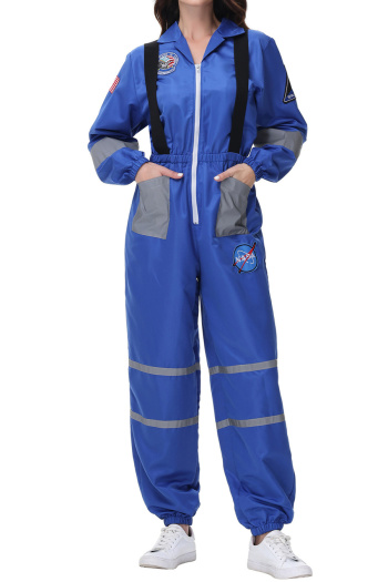non-stretch zip-up jumpsuit space suit astronaut costumes