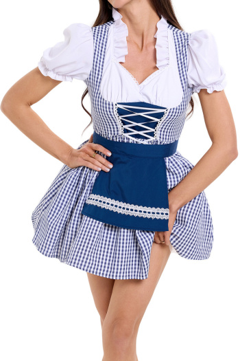 non-stretch 3 colors lattice printing oktoberfest costumes