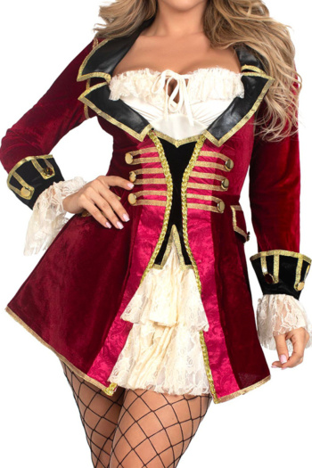 sexy slight stretch medieval pirate costumes(with hat)
