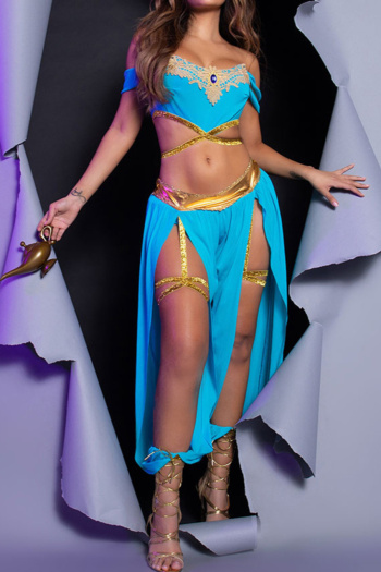 sexy non-stretch three-piece set princess jasmine costumes(with headdress)