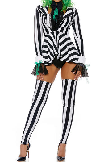 sexy stretch stripe printing role costumes(with stockings, no thong)