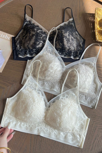 sexy slight stretch mesh stitching lace padded bras(asia size)