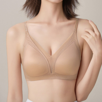 sexy slight stretch mesh edge 4 colors traceless padded bras(asia size)