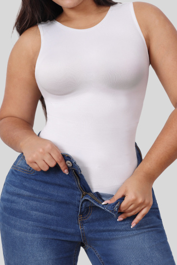 sexy high stretch 3 colors crew neck solid color shapewear