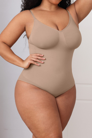sexy high stretch sling solid color bodysuit shapewear