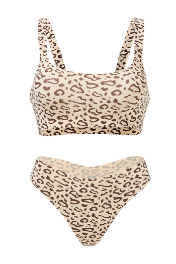 sexy slight stretch no trace leopard print bra set without bra pads #2