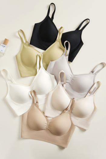 sexy slight stretch 5 colors shirring soft traceless padded bras(asia size)
