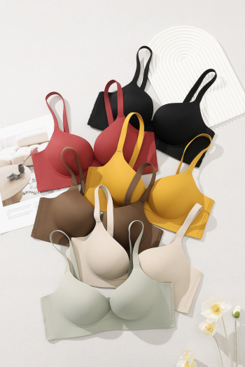 sexy slight stretch 6 colors solid color gather padded bras(asia size)