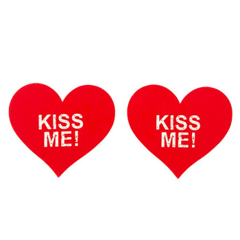 one pair new sexy letter printing heart shape breathable nipple stickers
