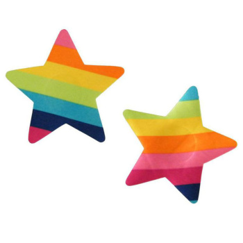 one pair new sexy multicolor pentagram shape breathable nipple stickers