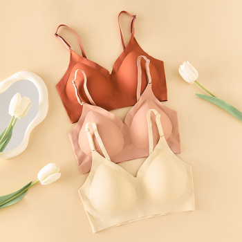 sexy slight stretch no trace removable chest pad thin breathable push up bra