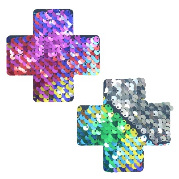 fifty pair sexy cross shape sequin nipple pad(length:8 cm)