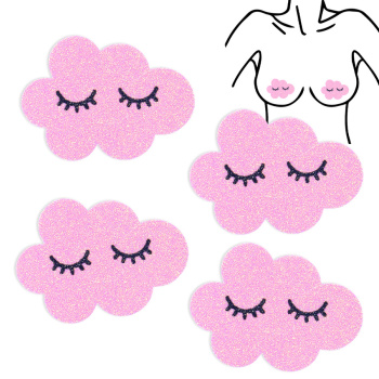 fifty pair glitter could shape disposable nipple pad(length:8.3cm)