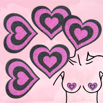 fifty pair glitter heart shape disposable nipple pad(length: 7.7cm)